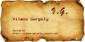Vilmos Gergely névjegykártya